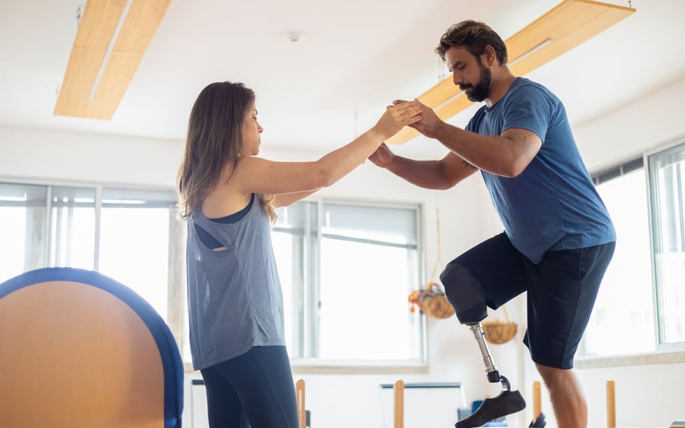 Physical therapy session in progress